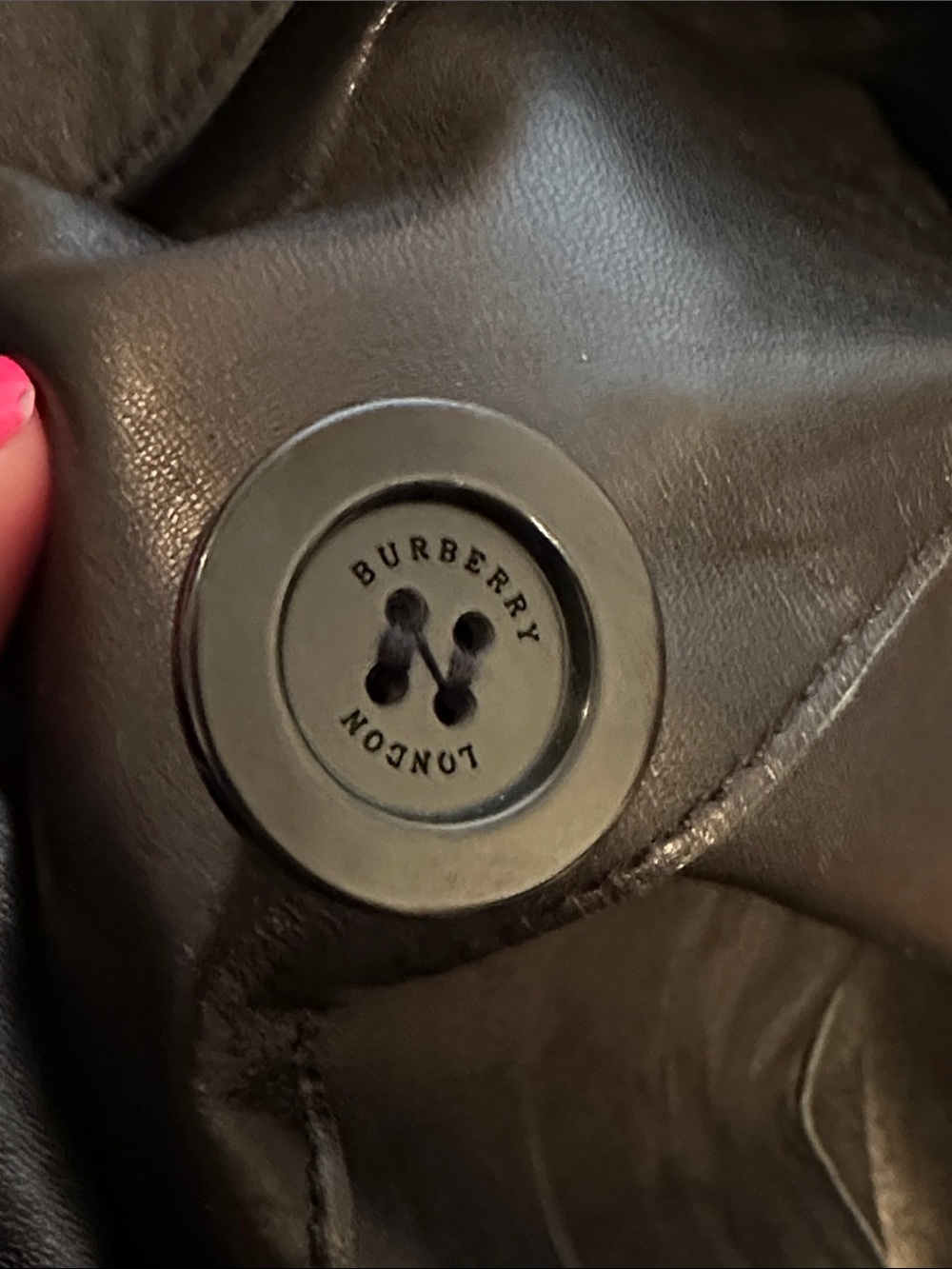 Burberry London Lambskin Leather Trench Coat. Size 2 - Picture 6 of 13